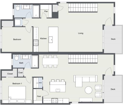 3 Story Duplex Floor Plan