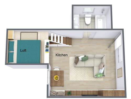 Tiny House Floor Plan With Bedroom Loft