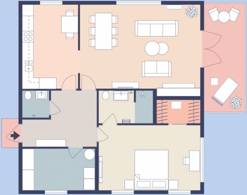 1 Bedroom Floor Plan With Spacious Balcony