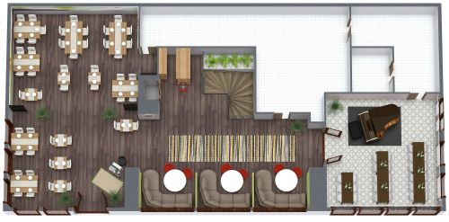 Beautiful and Intimate Restaurant Layout