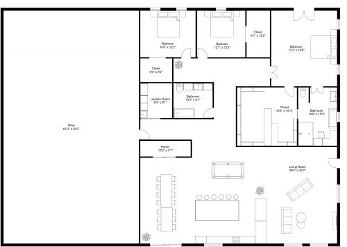 Barndominium House Plan Model 4262 Kayla