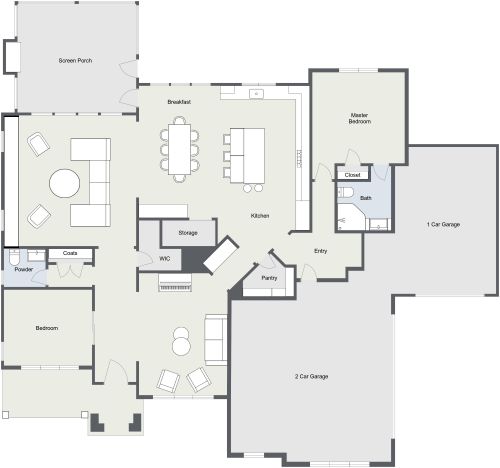 Spacious Floor Plan With Large Family Kitchen