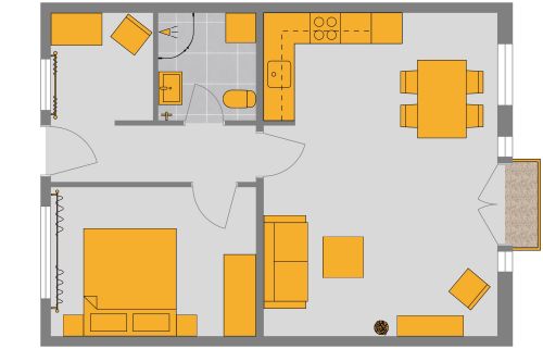 Bright 1 Bedroom Floor Plans With Spacious Entry
