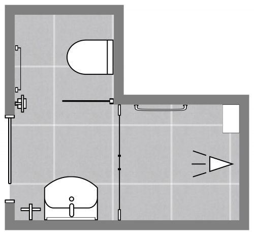 Small L-Shaped Bathroom Layout