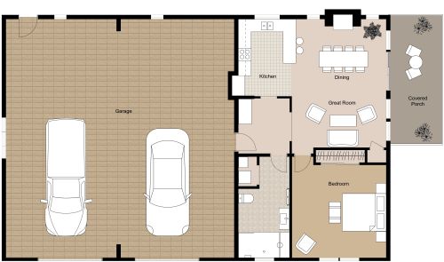 Large Garage Apartment Plan With Balcony