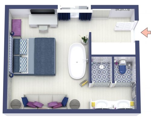 Blue Boutique Hotel Room Layout