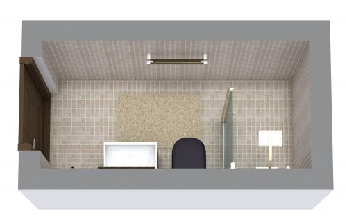 Narrow Modern Rectangular Bathroom Layout