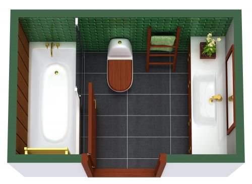 Craftsman Style Bathroom Rectangular Shape