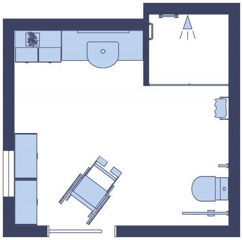 3/4 Accessible Bathroom Floor Plan