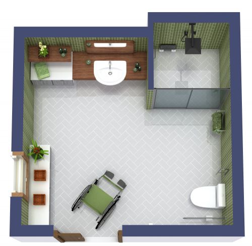 3/4 Accessible Bathroom Floor Plan