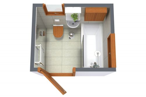 Small Square Bathroom Craftsman Style