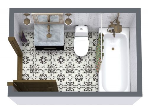 Rectangular Southwestern Bathroom Décor