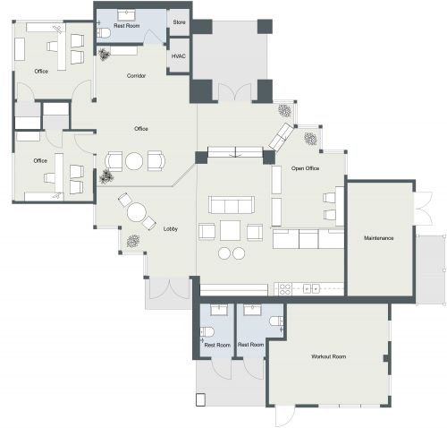 Modern Office Floor Plan Template