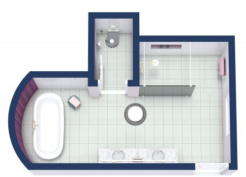 Large Transitional Master Bathroom Design