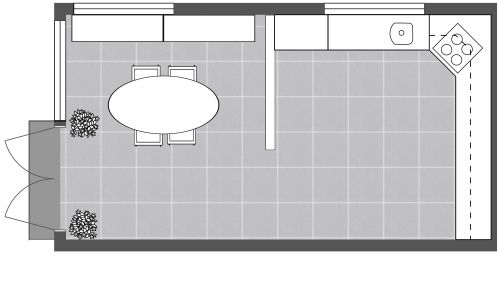 L-Shaped Kitchen Floor Plan