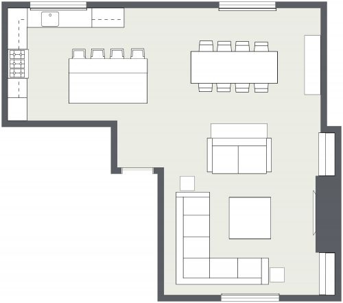 Open Floor Plan Kitchen Living Room