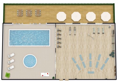 Fitness Centre Floor Plan Design With Pool
