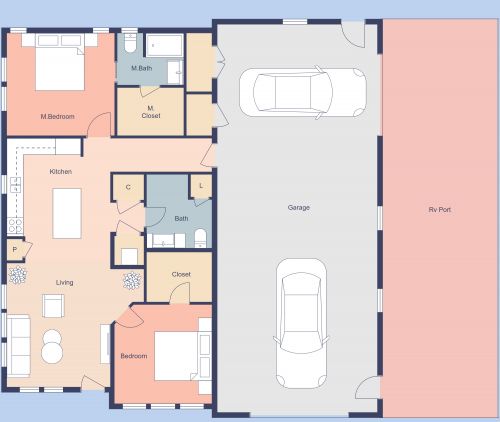 Two Car Garage With Apartment Plan