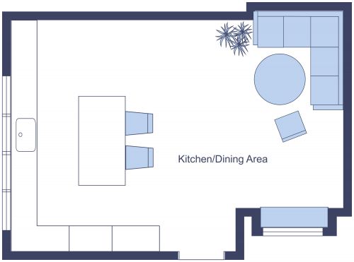 L-Shaped Kitchen Layout With Island