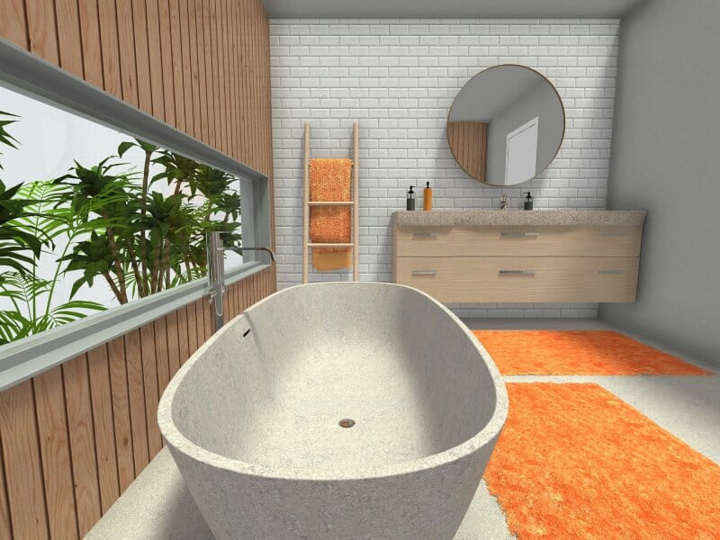 RoomSketcher Boho Bathroom Orange 3D Photo