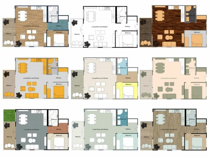 2D Color Floor Plans