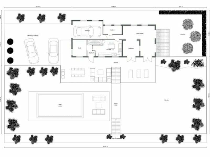 Black and white site plan