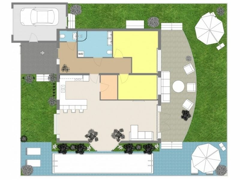 2D Site Plan With Landscape and Swimming Pool