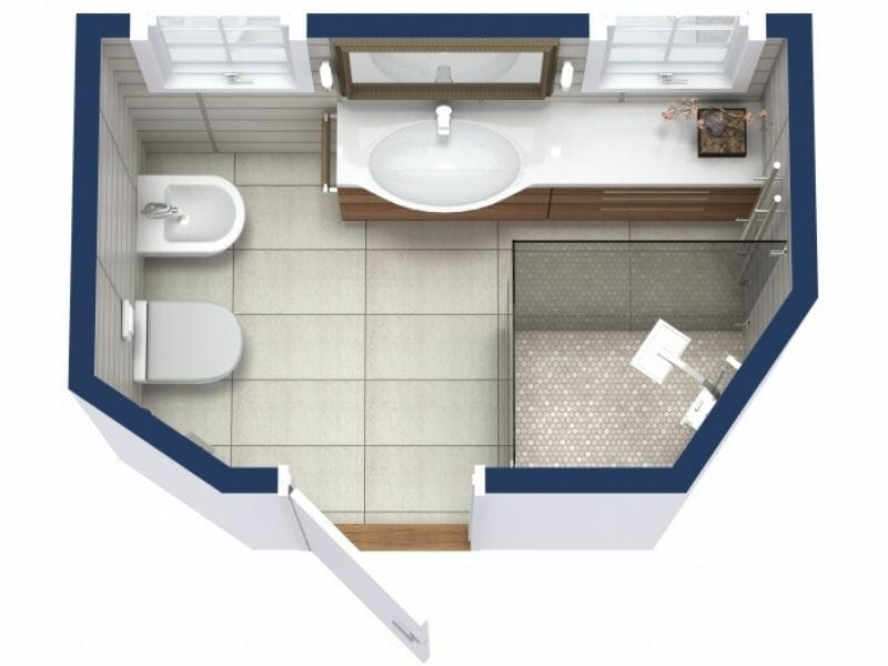 3/4 bathroom remodel layout