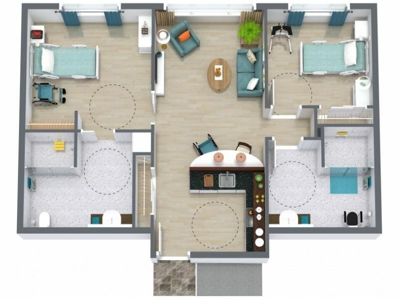 Senior assisted 3d floor plan