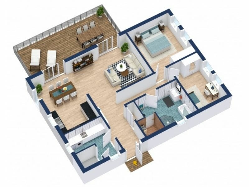 High-resolution 3d floor plan