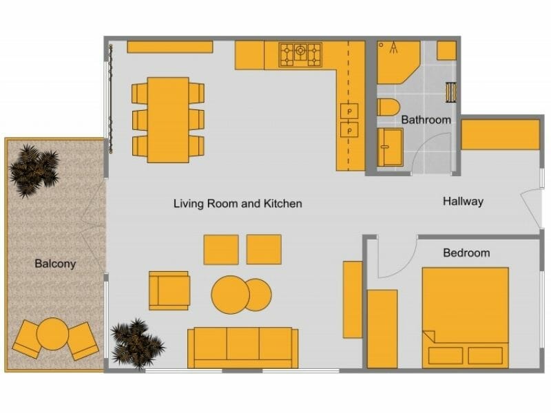 2D Floor Plan Profile Yellow And Gray