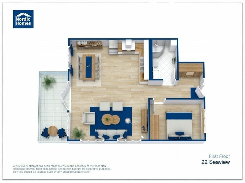 3D Floor Plan With Brand Colors on Letterhead