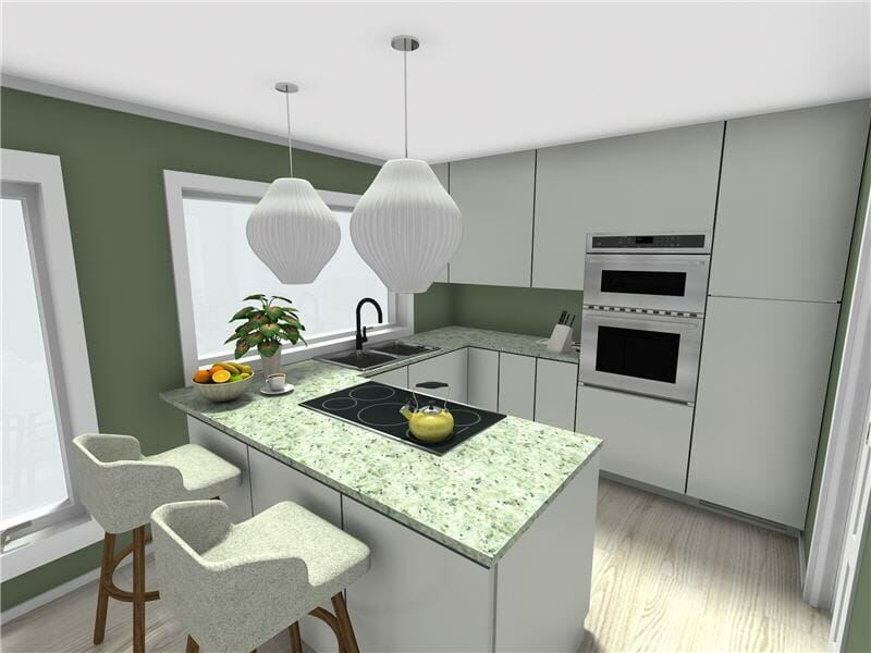 Green kitchen interior design ideas