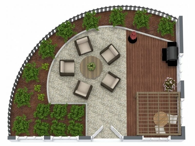 3D Site Plan Garden Design With Pergola