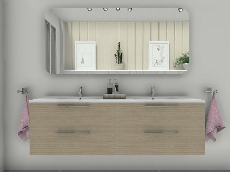 Scandinavian Bathroom Wooden Vanity