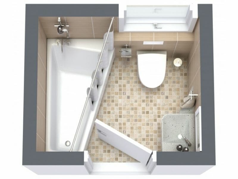 bathroom design in 5x6 size corner sink