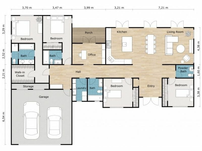 Customize 2D Floor Plans Room Color