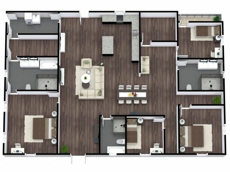 3d floor plan barndominium house plan