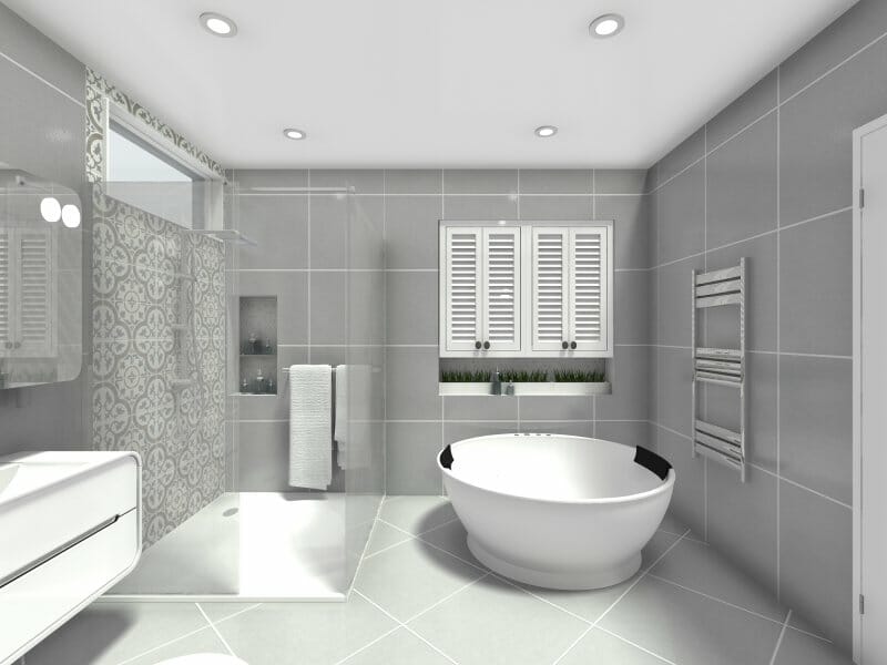 Bathroom remodel idea with gray colors