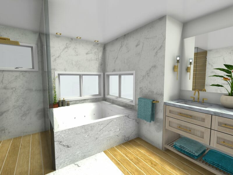 Bathroom design with Jacuzzi