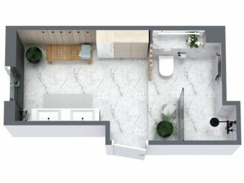 Bathroom layout 3d floor plan