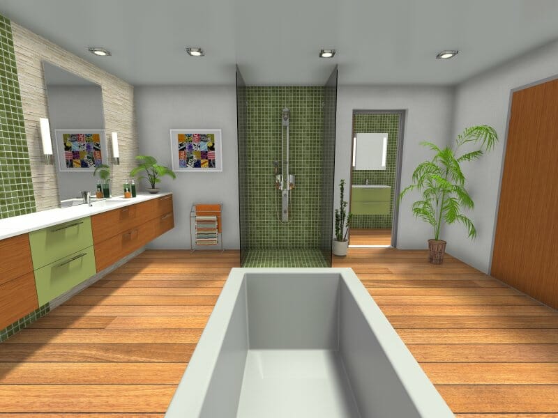 Green tile idea for bathroom remodels
