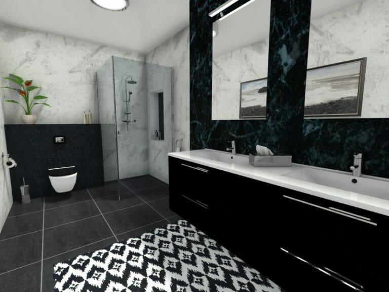 Contemporary bathroom Color Scheme and Materials 3D Photo