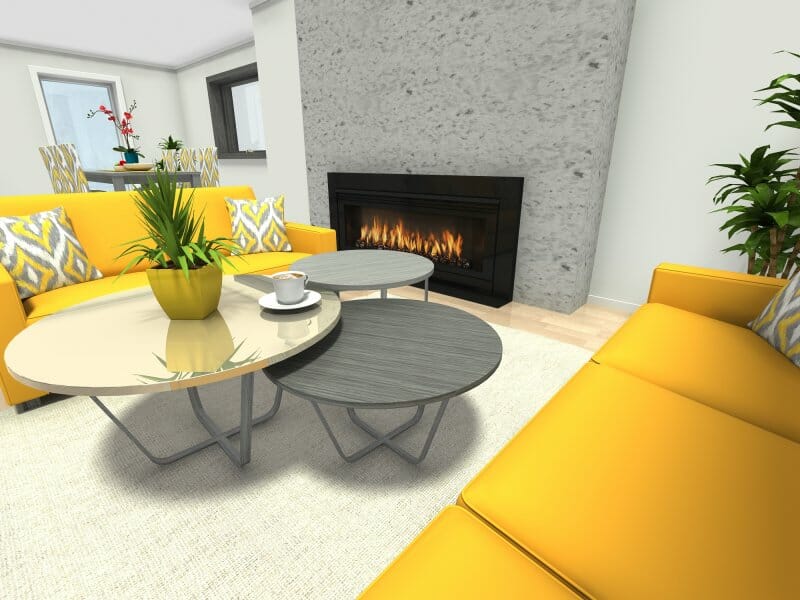 Cozy Living Room Cluster Coffee Tables Example