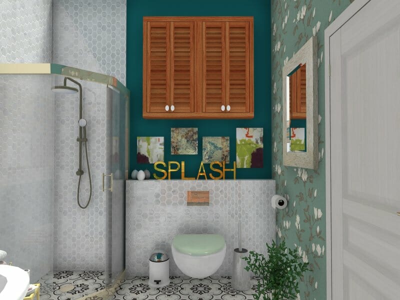 Eclectic bathroom style accessories