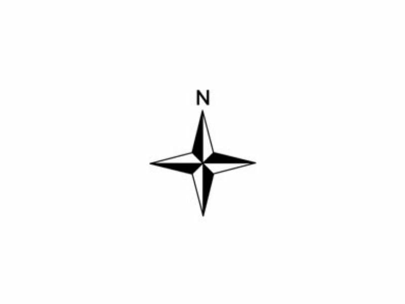 North compass floor plan symbol