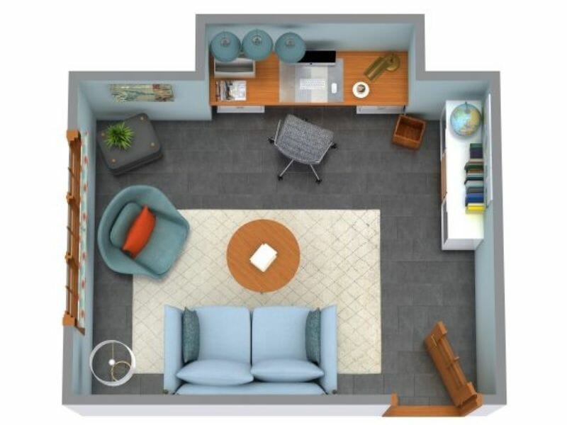 Home office 3D floor plan