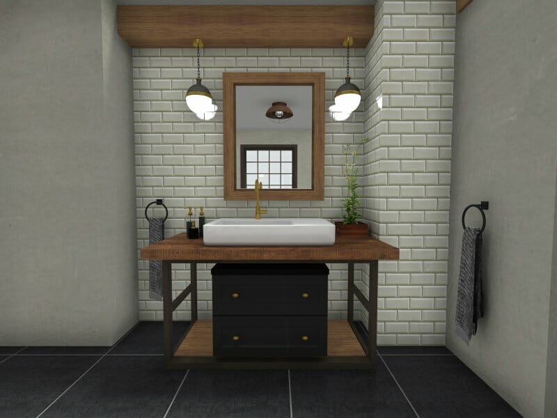 Masculine industrial style bathroom