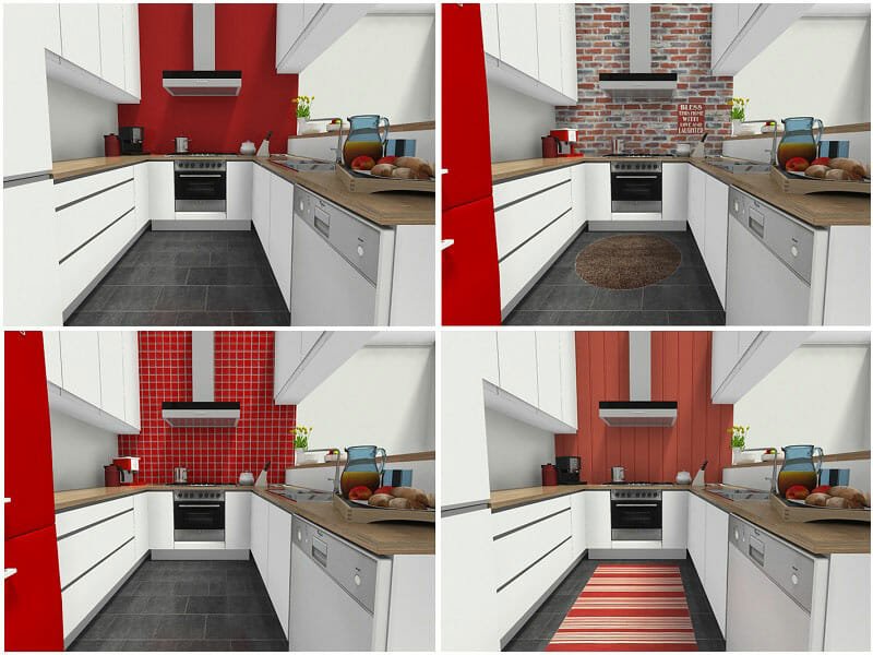 Kitchen Design Red Accent Wall Options RoomSketcher Home Designer