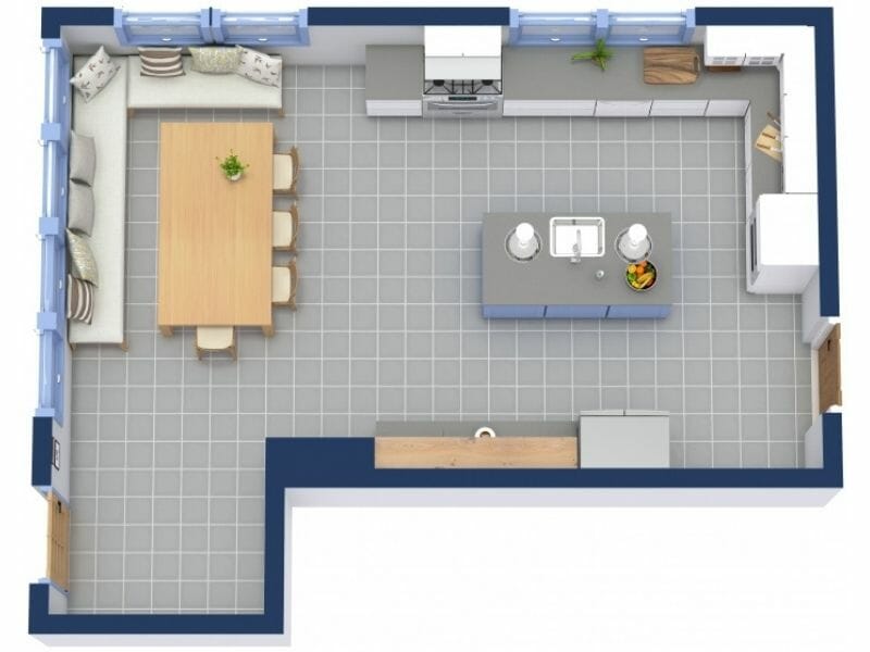 Kitchen Layout Floor Plan With Breakfast Nook